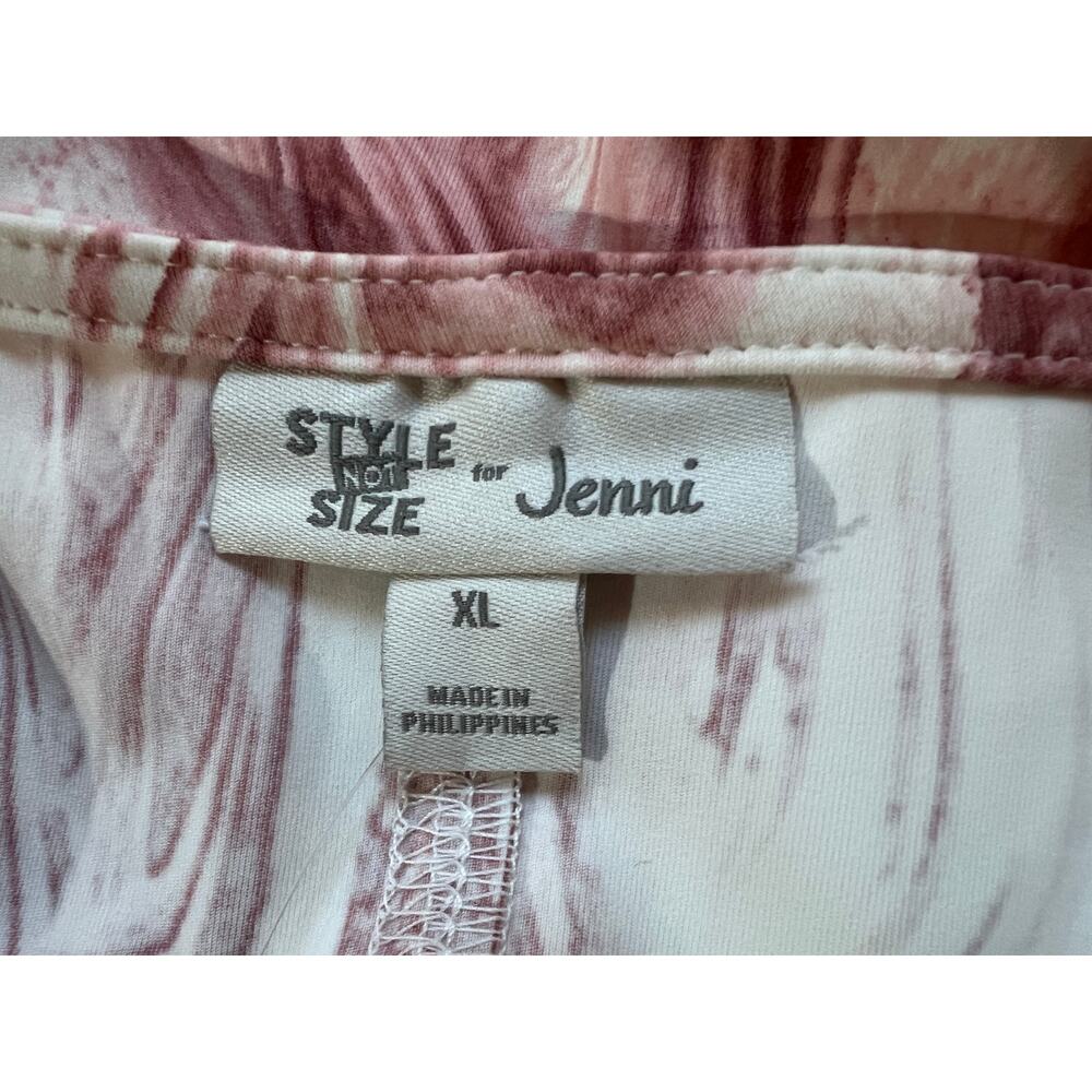 JENNI WOMENS XLARGE SLEEP STRETCH BODYSUIT ROSE MARBLE PINK WHITE NEW! - Picture 4 of 12
